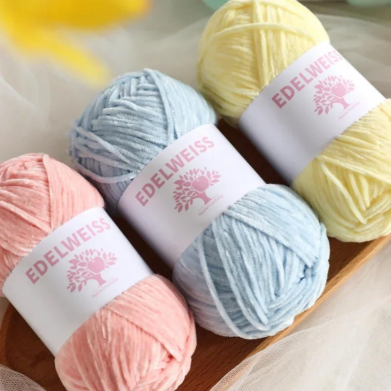 40 Colors Chenille Wool Matte Chenille Edelweiss Baby Wool Ball Hand-woven Diy Scarf Small Sponge 2mm