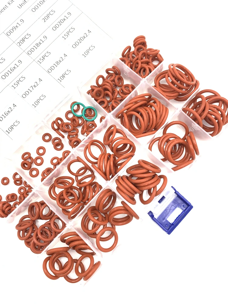 O Rings Rubber Silicone O Ring Seal NBR VMQ FKM Sealing O-rings Nitrile Washer Rubber oring set Assortment Kit Set Box Ring