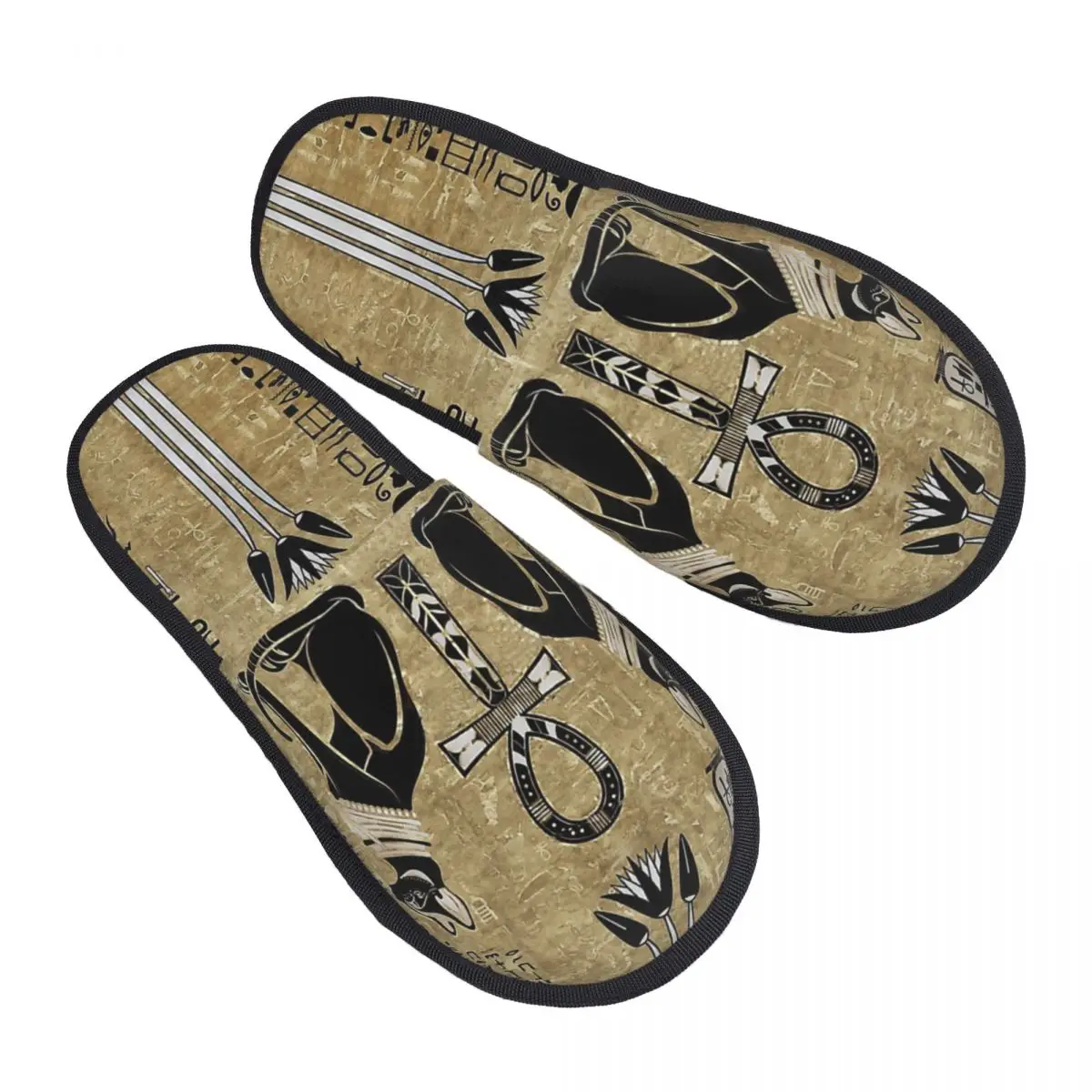 

Cats And Ankh Cross Ancient Egypt Men Women Furry slippers Cosy special Home slippers pantoufle homme