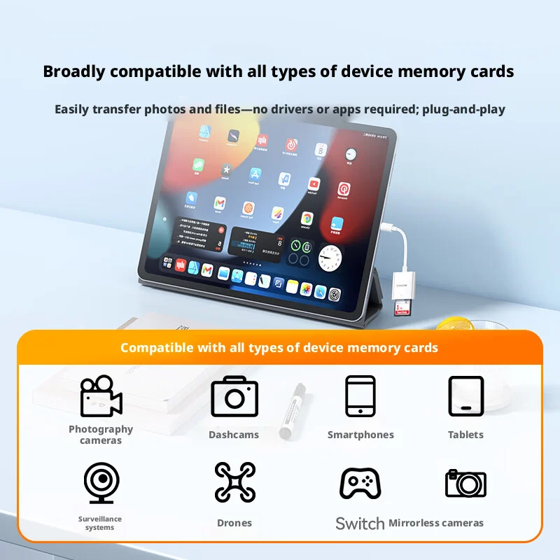 SAMZHE 2 in 1 라이트닝-SD/TF 카드 리더 OTG 플래시 어댑터 메모리 카드 어댑터 (아이폰 14 13 12 Pro Max 3.0 아이패드 플래시용)