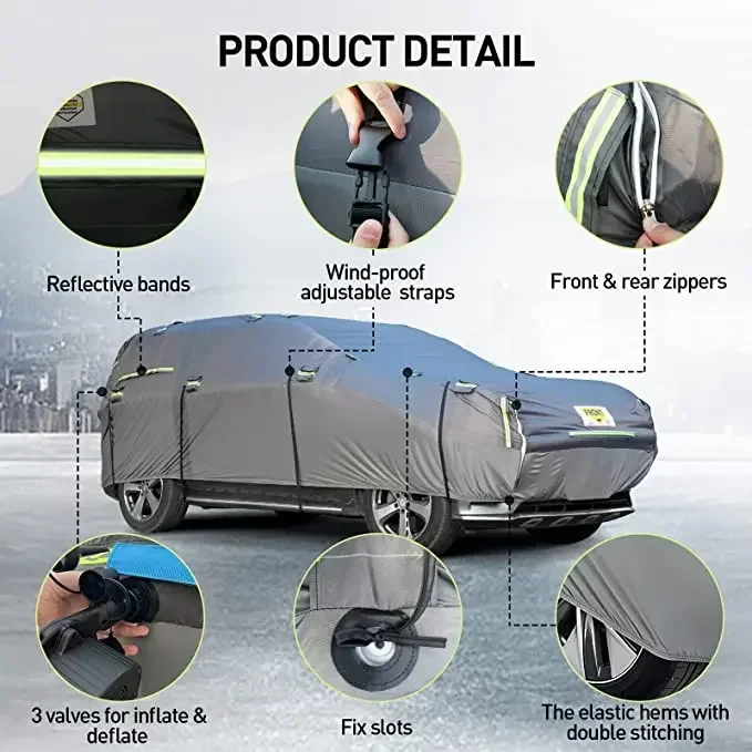 Inflatable Hail Storm Protection Car Cover Inflatable Hail Protection Folding Garage Car Cover