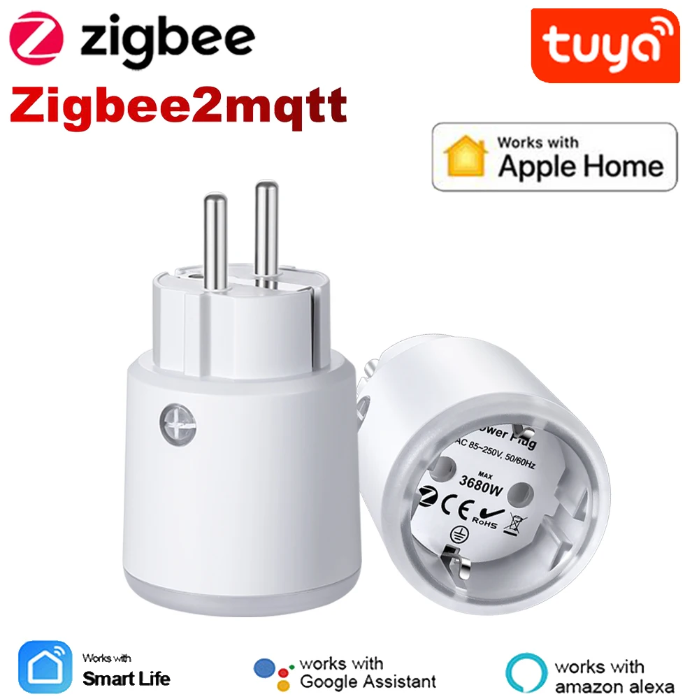 Homekit Tuya Smart Zigbee 3.0 Power Plug 16A EU Outlet 3680W Meter