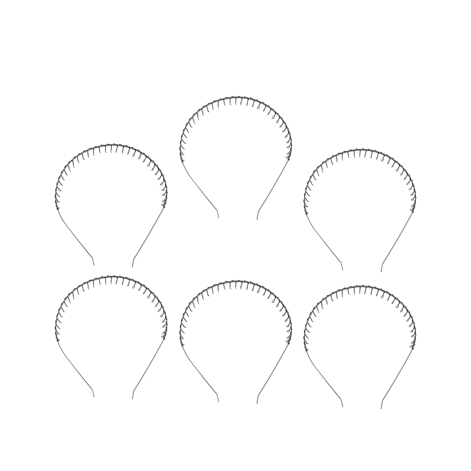 

6pcs Unisex Headbands Comb Hairbands Simple Hair Hoops Metal Headband Headdress for Woman Men Daily Use