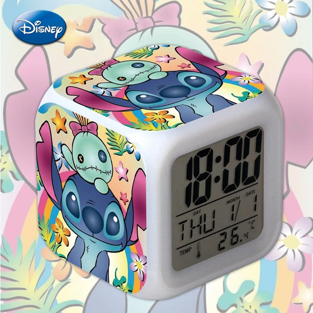 Disney Lilo and Stitch Alarm Clock Colorful LED Luminous Stitch Clock Night  Light Alarm Clocks Kids Party DIY Decorations Gifts - AliExpress