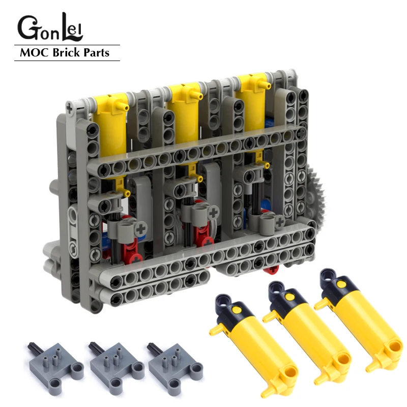 

NEW 236PCS Parts MOC Customed Pneumatic Engine 3 In-line Building Blocks LPE3i Model Technical Bricks DIY Toys Creative Gifts