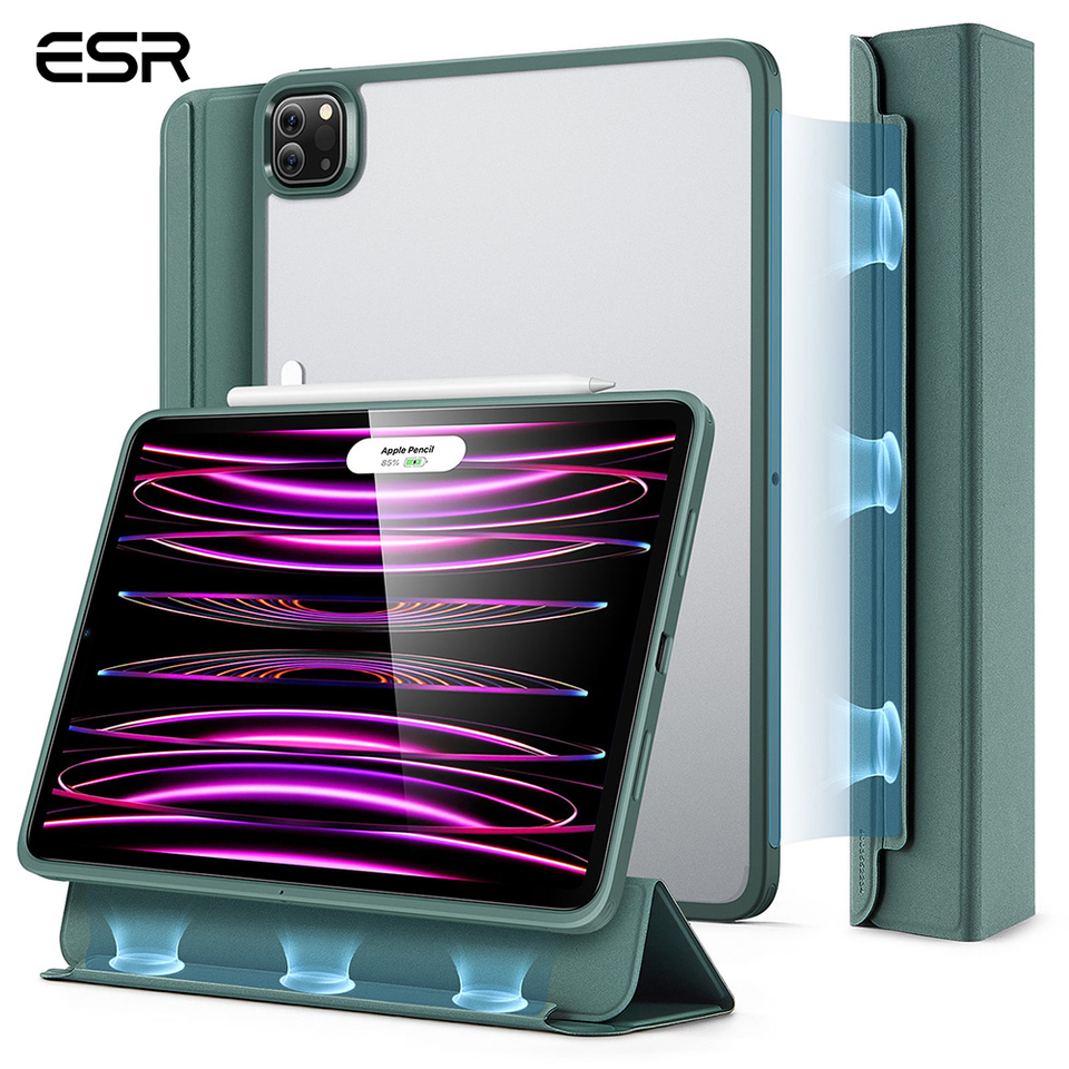 ESR for iPad 11th/10th Generation Case(2025/2022) ipad Pro 11/12.9 Detachable Magnetic Cover Smart Trifold Stand with Hard Back