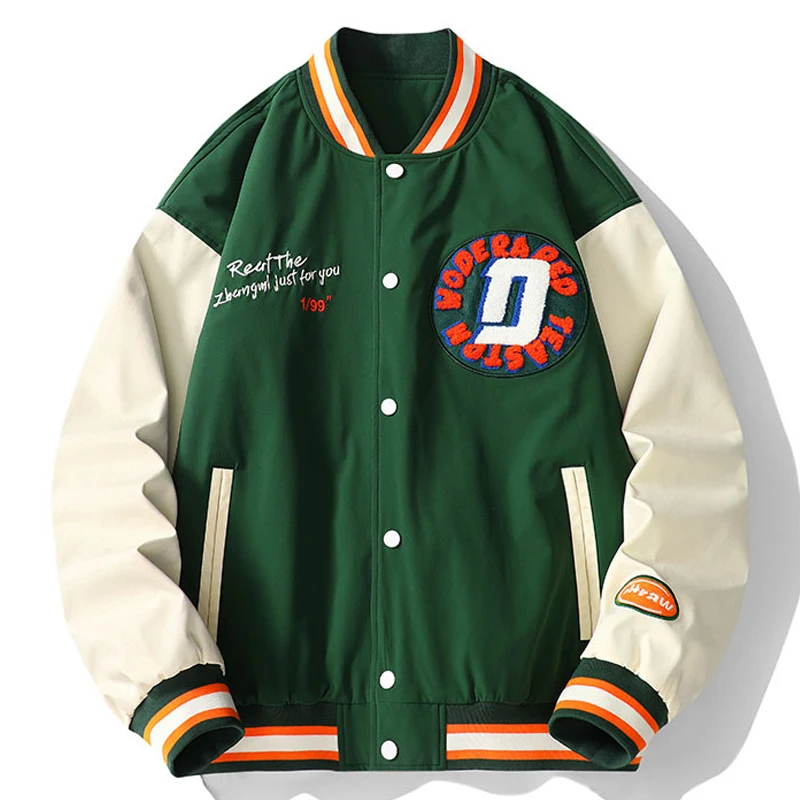 

Hip Hop Baseball Jacket Men Women Furry Letters Embroidery Patchwork Varsity Jackets Unisex Streewear Casual Bomber Coat 2022
