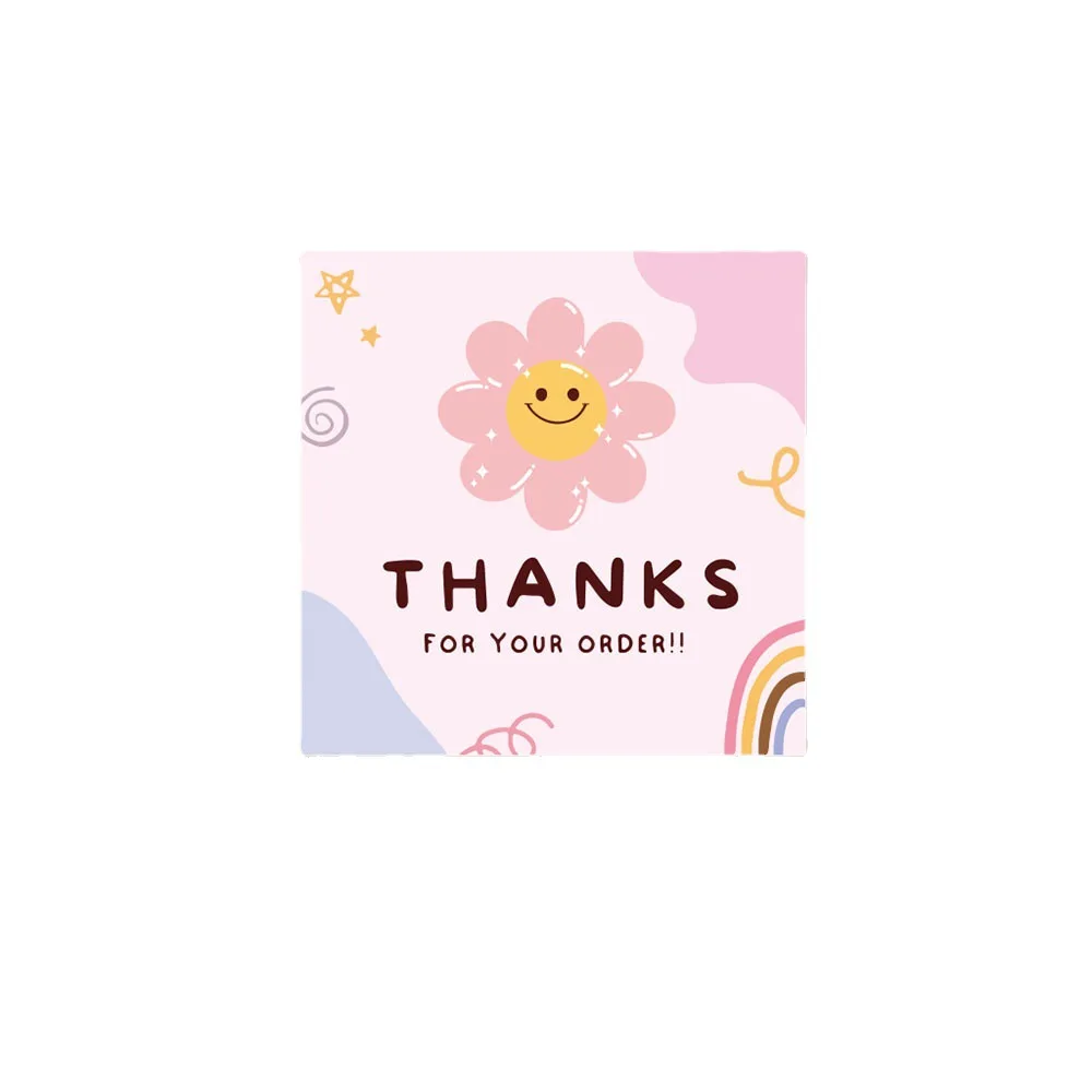 10-50Pcs 6*6CM Flower Thank You Cards for Gift Box Package Wrapping Holiday Bakery Flower Shop Small Businesses
