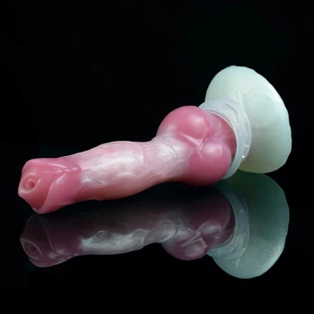 FAAK Squirt Big Knot Dog Dildo with Suction Cup Rosy Soft Large Ejaculation Animal Penis Artificial Dick Toy for Adult Sex Game 3