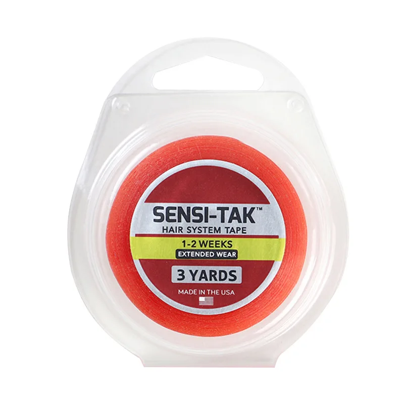 Double Sided Tape 3 Yards SENSI-TAK Red Adhesive Tape Hair Double Side Adhesive Tape Lace Wig/Toupee(1.27cm 1.9cm 2.54cm)