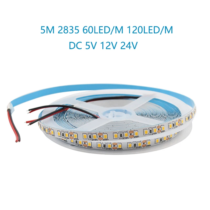DC 5V 12V 24V 2835 Led Strip 5m White Tape Light Ribbon Not Waterproof 5 12 24 V Volt LED Strip Tape Lamp  Flexible Kitchen Home 1pc stainless steel sewer drain pipe flexible wash basin sink plumbing for home kitchen bathroom downcomer facility accessories