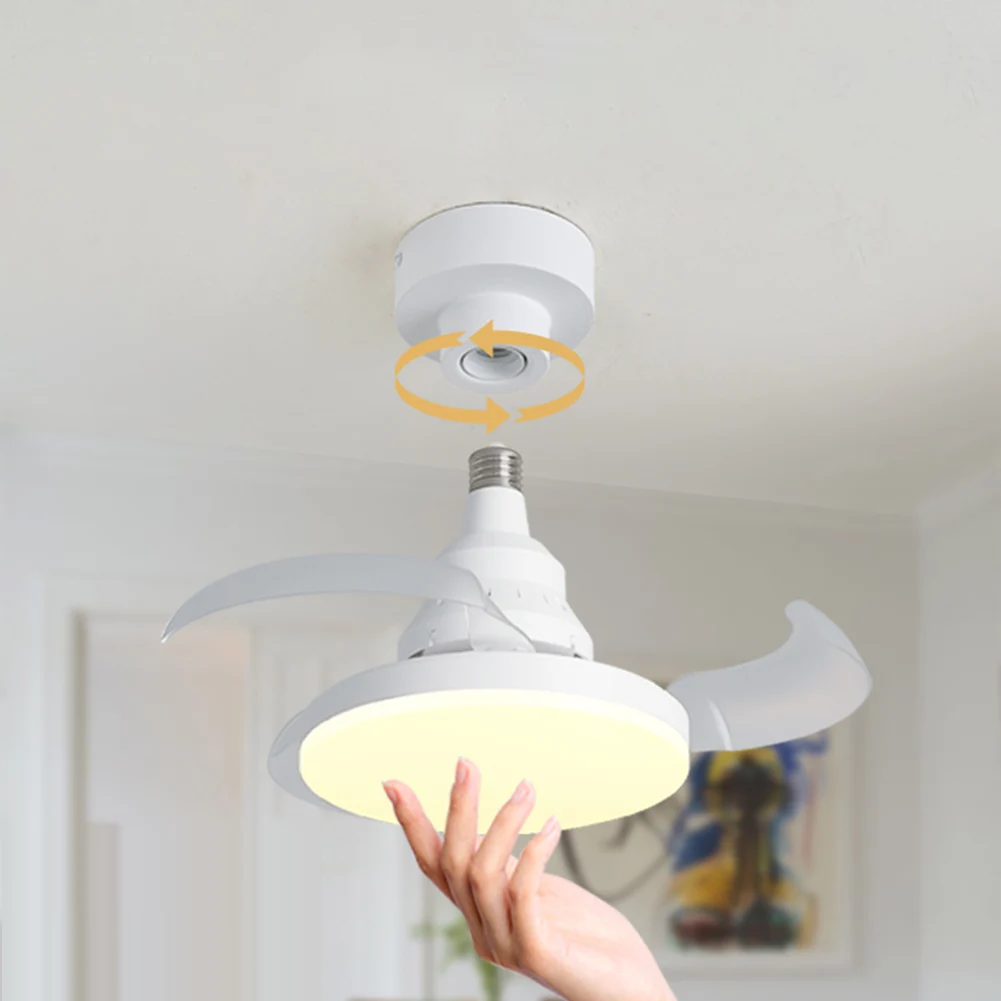 Portable Plastic Hanging Fan with LED Light for Bedroom Living Room