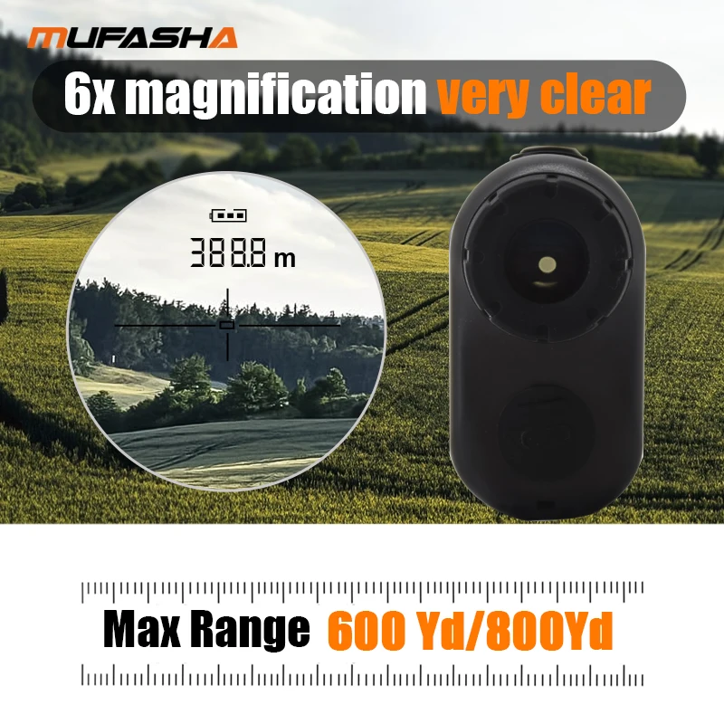 Laser Rangefinder MUFASHA Hunting&Golf Ramp Compensation Angle Height Measurement Vibrations Feedback Type-C laser rangefinder,distance meter
