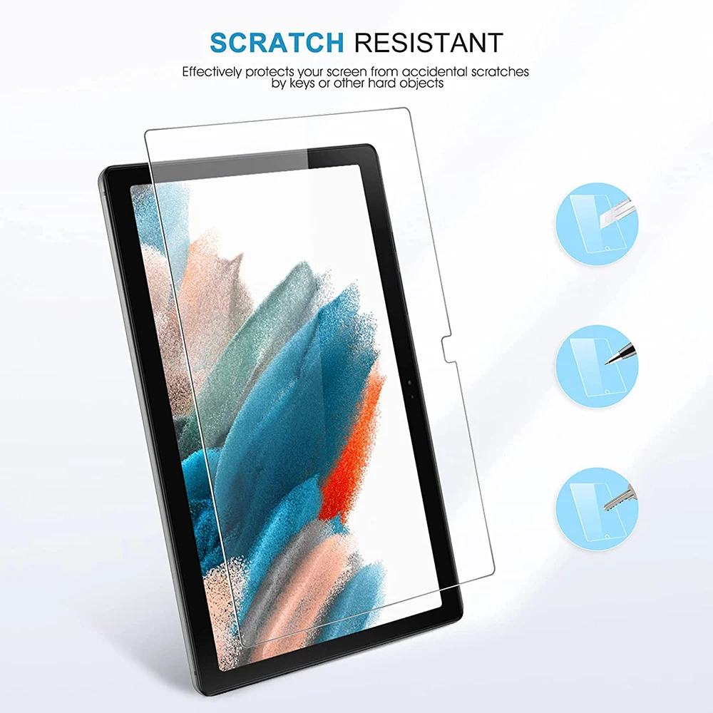 Protetor de Tela de Vidro Temperado para Samsung Galaxy Tab a8 a7 Lite a 8.0 8.7 10.1 10.5 s8 s7 s5 S5e s6 10.4 11 2023 Peças 3 - Imagem 3