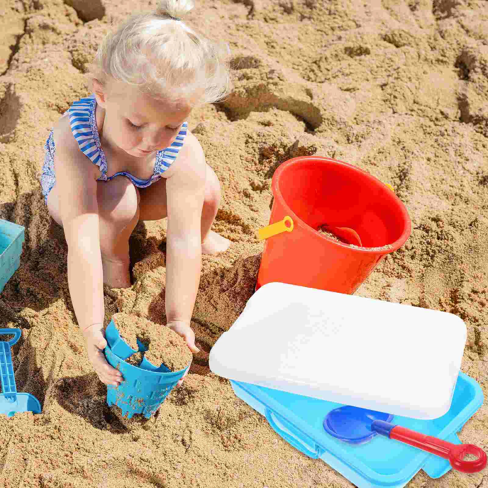 

Песочный стол, коробка для хранения, песочный ящик, открытый лоток для игрушек с крышкой, ручной