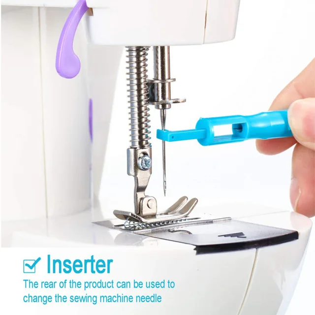 Sewing Machine Needle Inserter Threader Stitch Insertion Tool Automatic Threader Quick Sewing Threader Needle Changer Hold 6