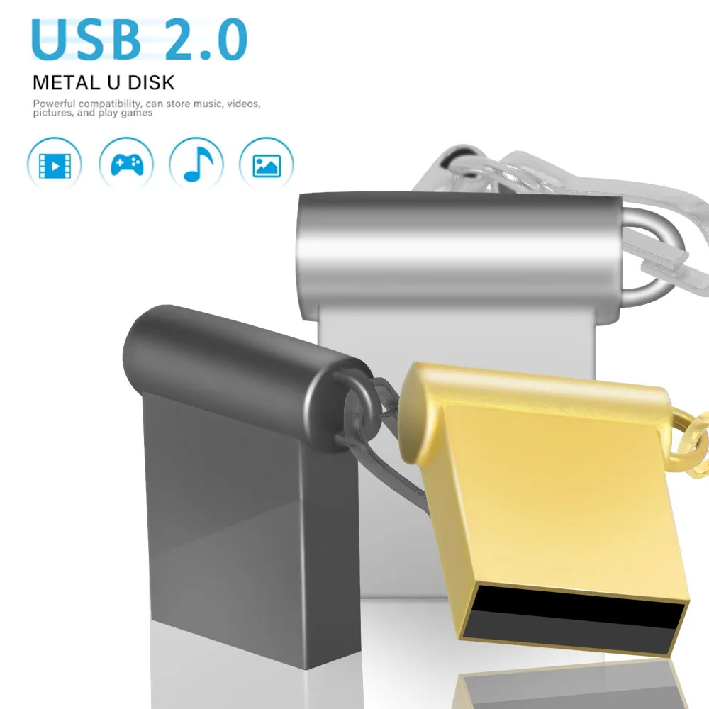 USB 스틱 패션 금속 2.0 미니 금속 버튼 USB 플래시 드라이브 모바일 스토리지 디스크 64 기가 바이트 펜 드라이브 개인 메모리 스틱