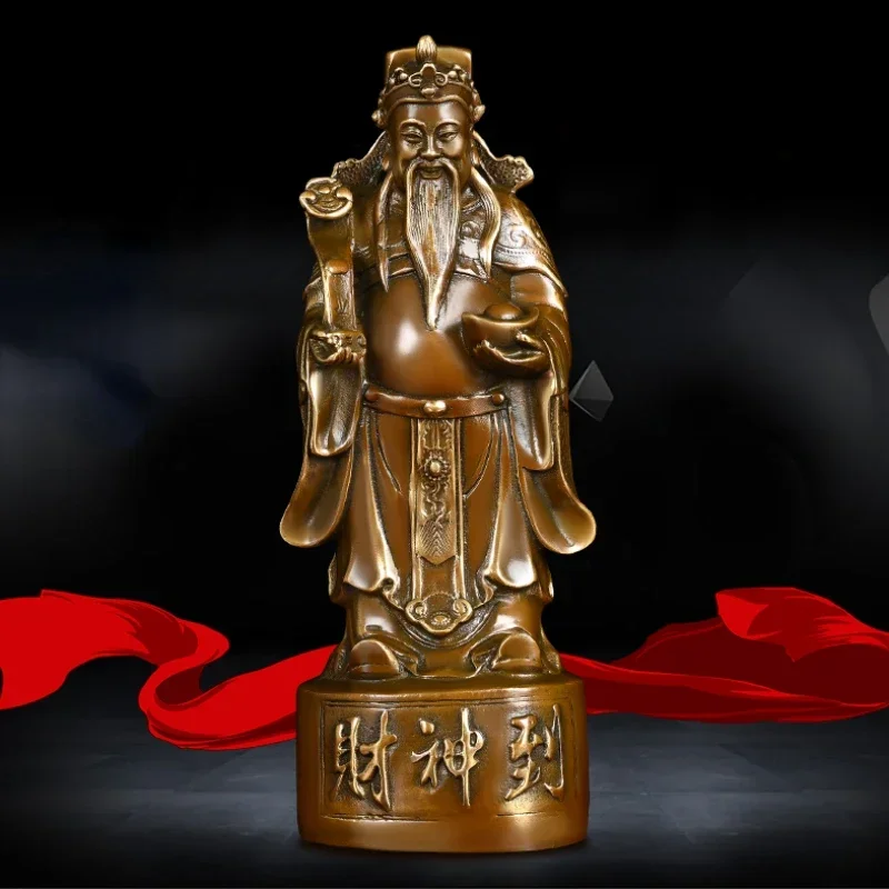 Lucky Copper God of Fortune Statue Front View