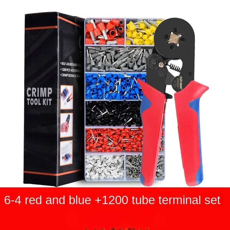1set European Tube Type Terminal Crimping Pliers Multi-function Ratchet Crimping Pliers Cold Press Kits