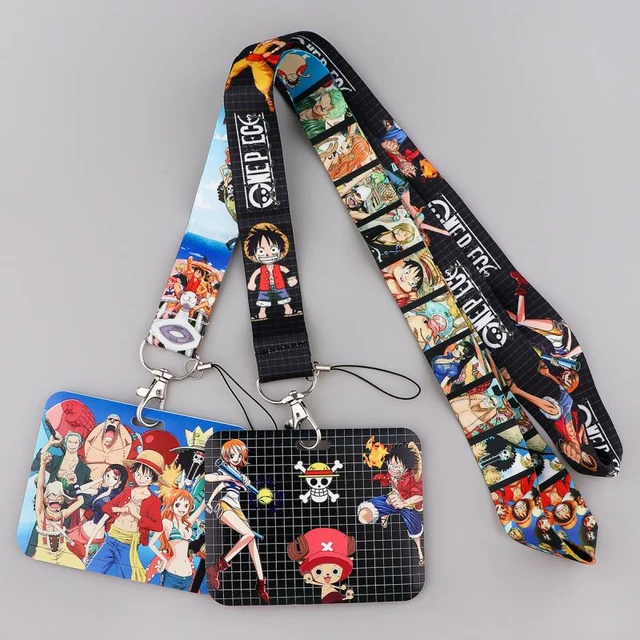 ONE PIECE Luffy Credential Holder Keychains Neck Lanyard For Pass Card  Credit Card Holder Cosplay Anime Accessories