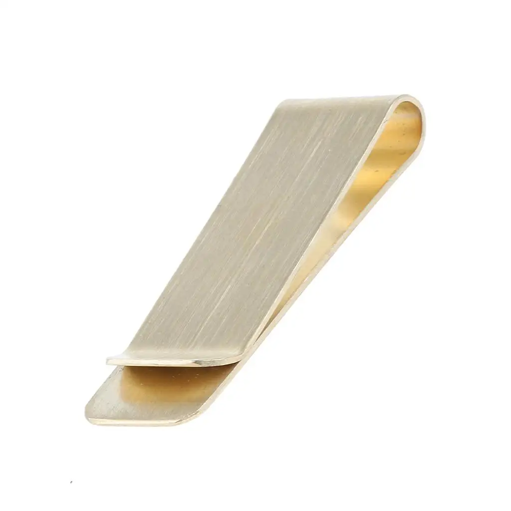 Gold Brass Mens Fashion Money Clip Purse Wallet Card Holder