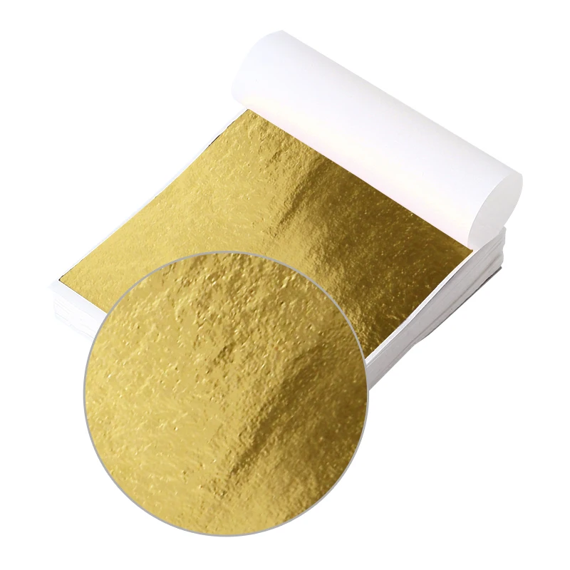 14cm 골드 실버 잎 시트 금박 종이 그림 예술과 금박 DIY 공예 웨딩 생일 장식 스크랩북 용품