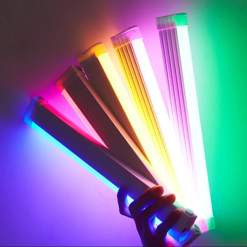 Vibrant RGB Tube Light - Colorful 32cm USB Night Light Stick for Room Decor & Photography