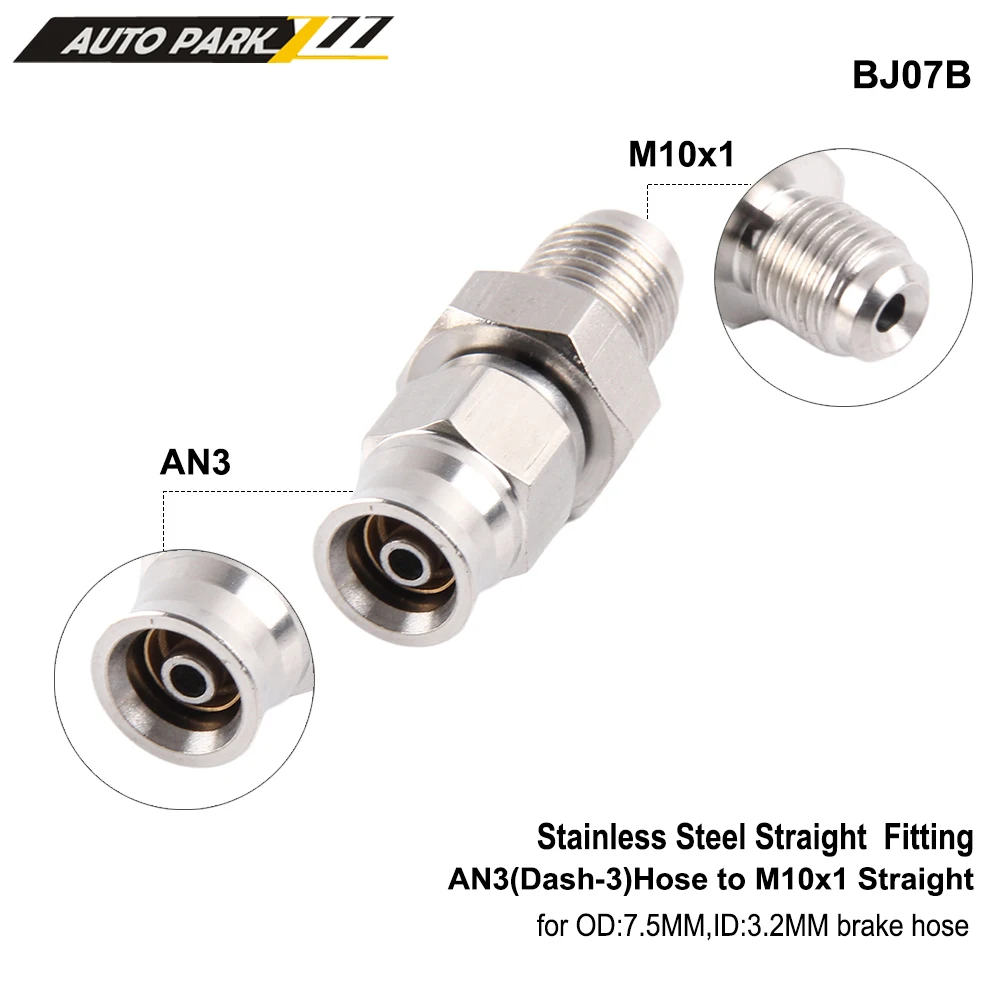 Brake Oil Connector Racing Brake Hose Lines Brake Cable Connector m10x1 AN3 M10x1.25 Motorcycle Motor Bike Hydraulic Brake Oil Hose Line Banjo Fitting stainless Steel