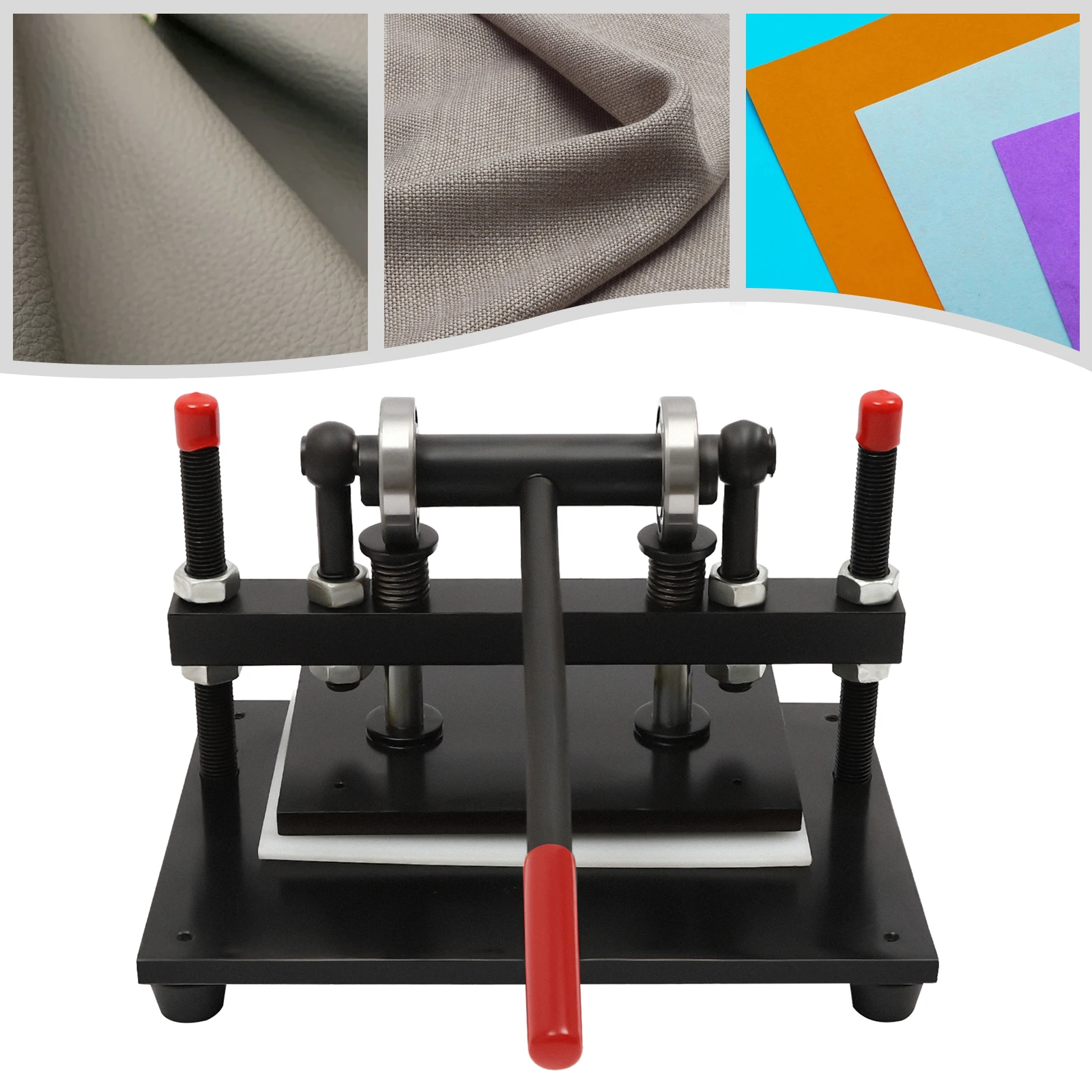 Manuelle Lederschneidemaschine 2T-Presse 10x6,3 Zoll Stanzmaschine für Leder, Stoff, Gummi mit einstellbarem Hub 0-4 Zoll – Detail 1
