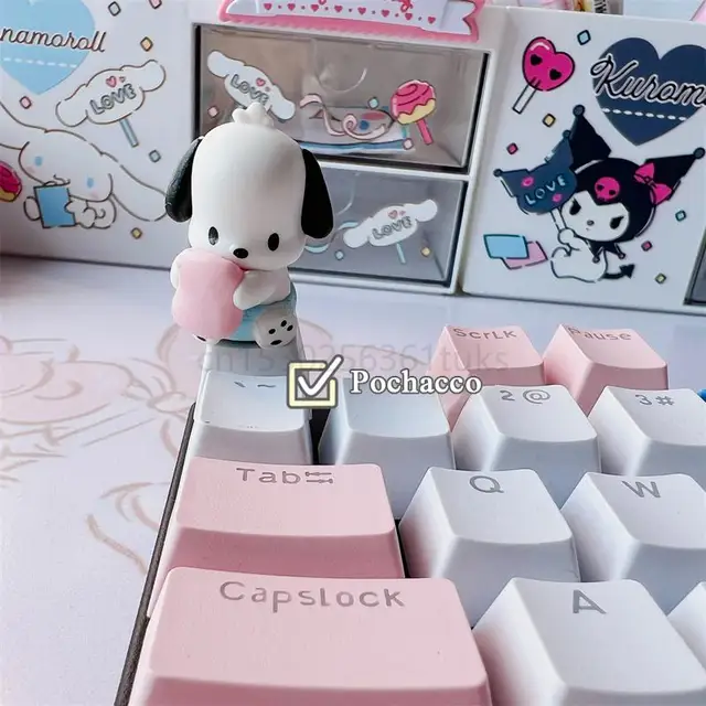 Sanrioed My Melody Kuromi Cinnamoroll Christmas Look Keyboard Cap Cross  Shaft Mechanical Keyboard Base Translucent ChristmasGift