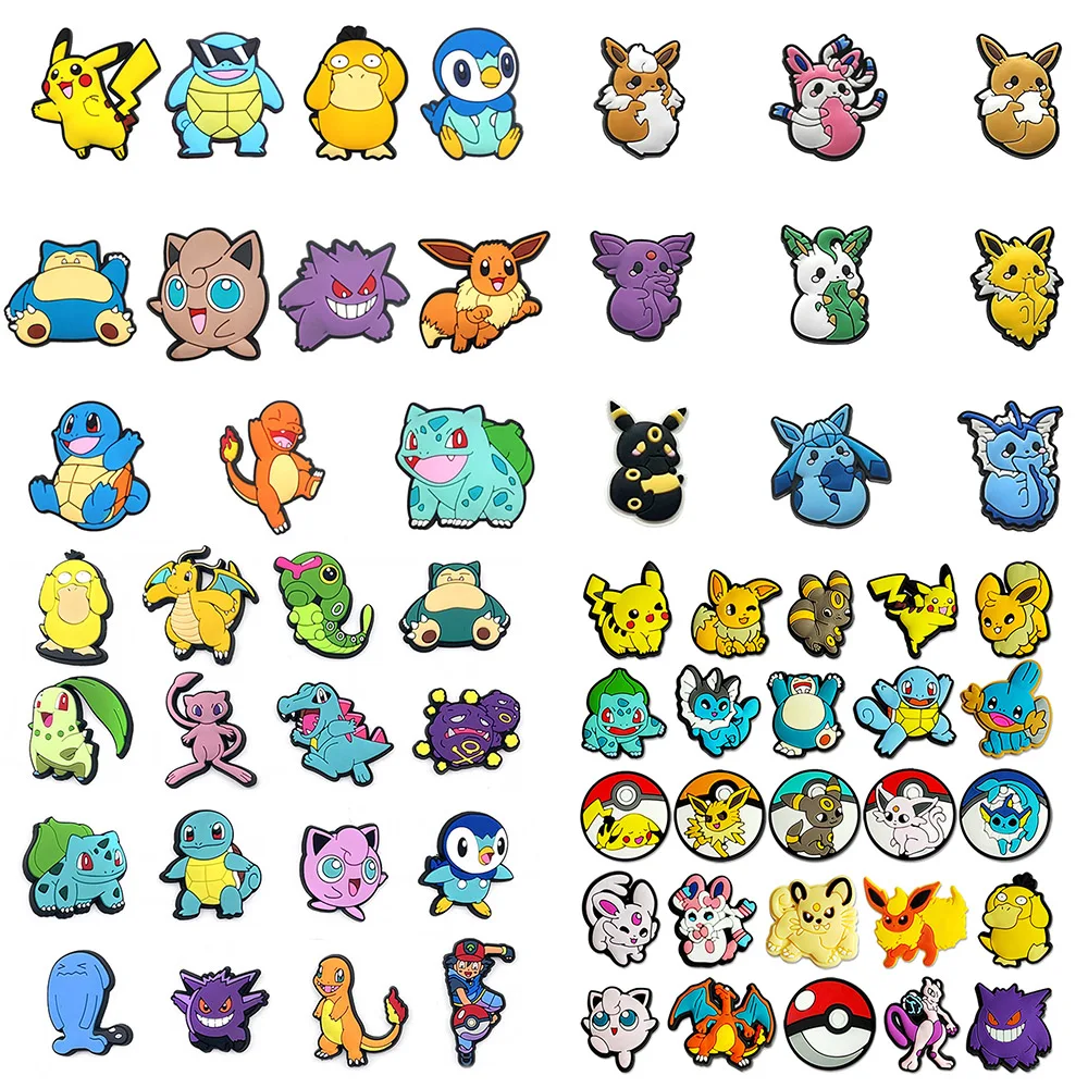 Pokemon Series Shoe Charms Accessories for Classic Clog Shoe Decoration Kids Gifts 9-25pcs/set