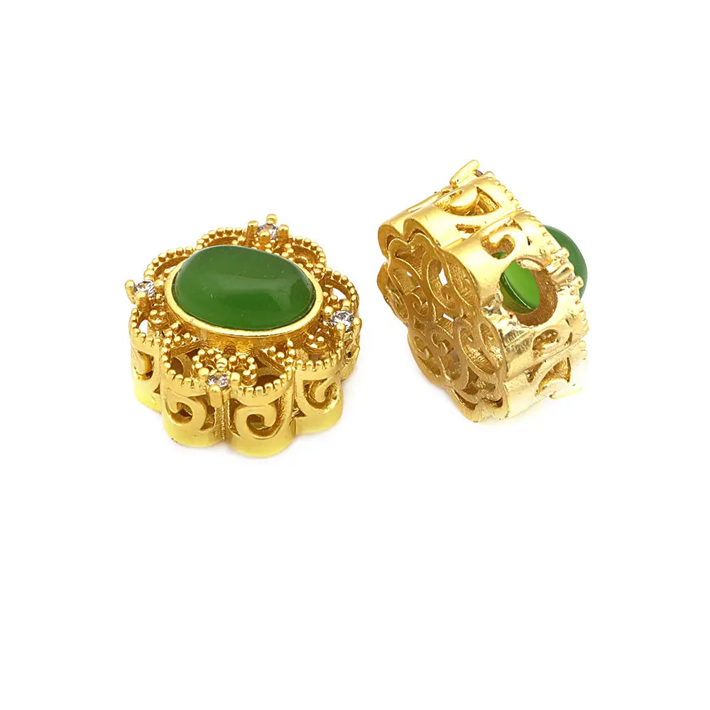 Pulseras de Cuentas Nepalesas Vintage Estilo 5PCS Brasso Dorado Mate Accesorios DIY para Hacer Joyería - details 4