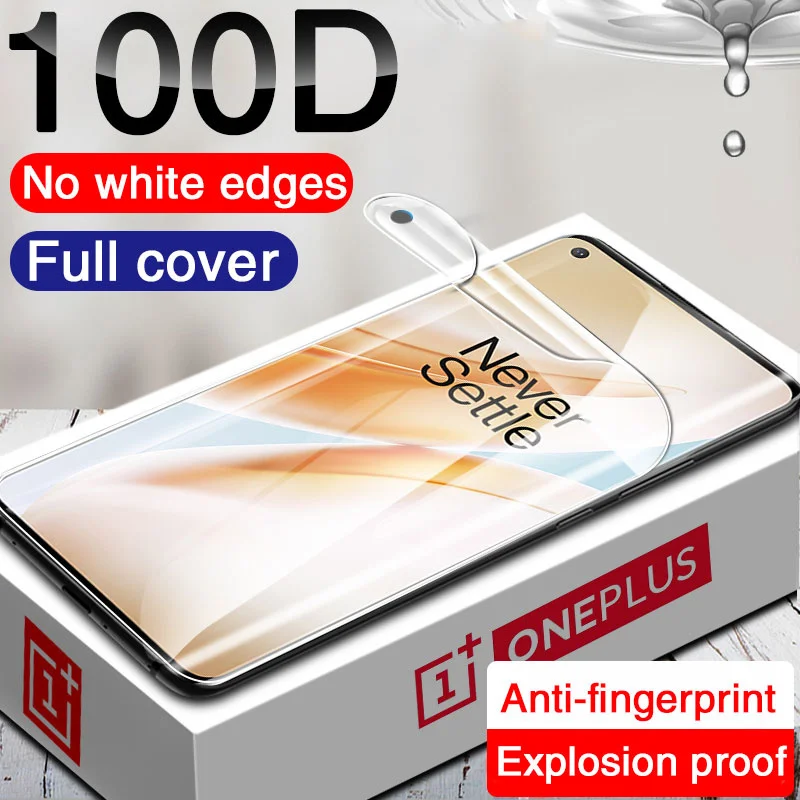 

100D Full Cover Hydrogel Film For OnePlus 8 Pro Lite 7 7T Pro Screen Protector On For OnePlus Nord 6 6T 5 5T Soft Film not glass