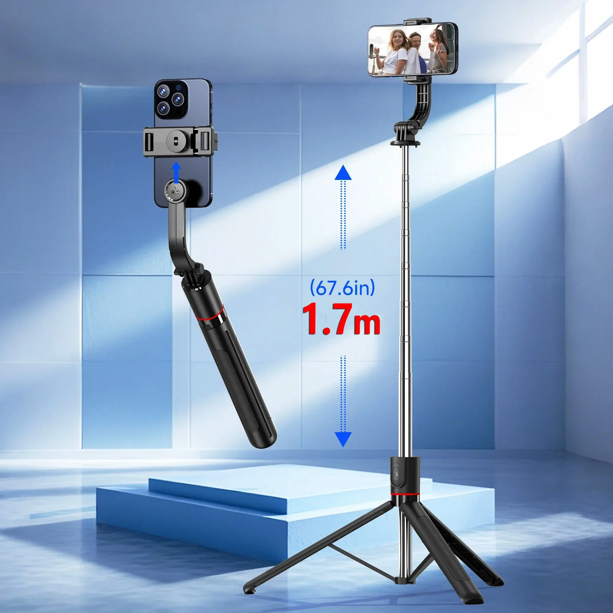 Ultra Long Selfie Stick with Bluetooth Remote, Fill Light & Tripod Stand