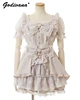 New Japanese Style Lolita Princess Dress Set Spring Summer Big Bow Spring Summer Short Sleeve Slim Sweet Dress and Shorts Set 1