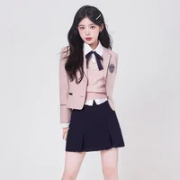 2024 Korean Female Student Suit Jacket Pleated Skirt Japanese Jk Uniform Set Girls School Dresses Sailor Suit 1