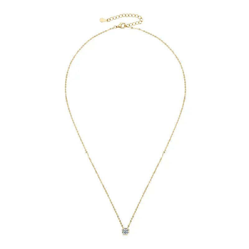 Lnngy Bijoux Argent 6.5mm 모이사나이트 기하학적 스터드 귀걸이 목걸이 세트 여성용 웨딩 주얼리