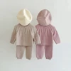2Pcs Baby Girl Sweater Outfit Autumn Knitted Long Sleeve Top + Pant Toddler Boy Clothes Sets