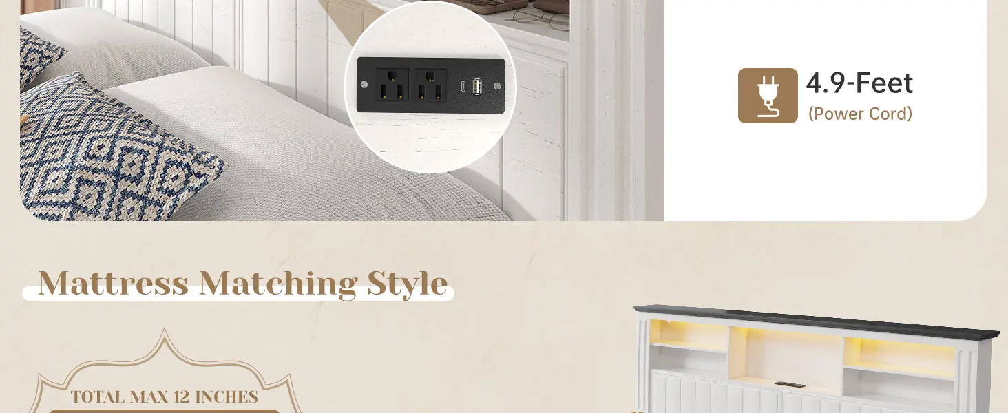 Queen Bed Frame with Headboard