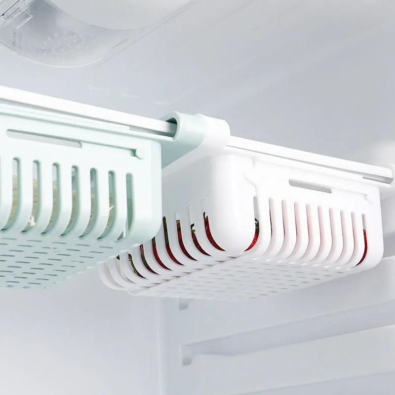 Refrigerator storage basket 1Pc Flexible Expandable Fridge Organizer Drawer Storage Rack Fresh Box Freezer Box