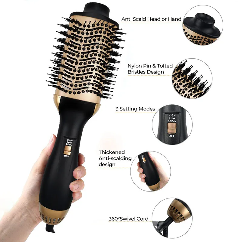 Peigne à Air chaud 4 en 1, brosse à lisser les cheveux, peigne électrique, ensemble d'outils de coiffure, sèche-cheveux multifonction – Image 6