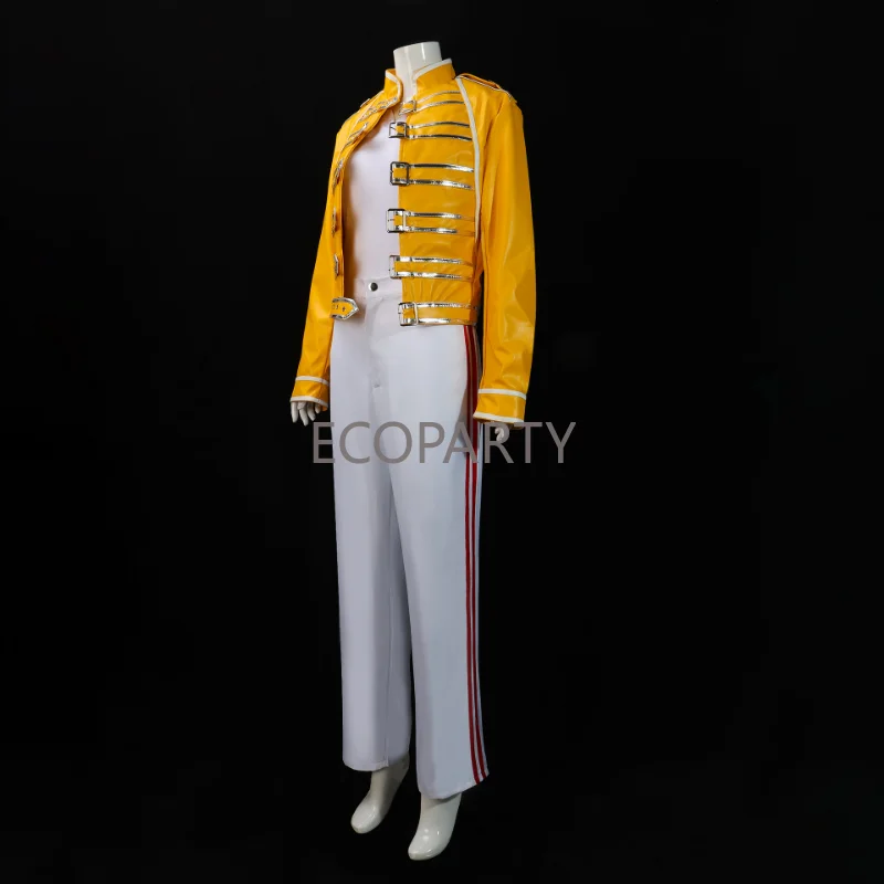 80's Freddie Mercury Costume Wembley Rock Star Mens Fancy Dress Outfit