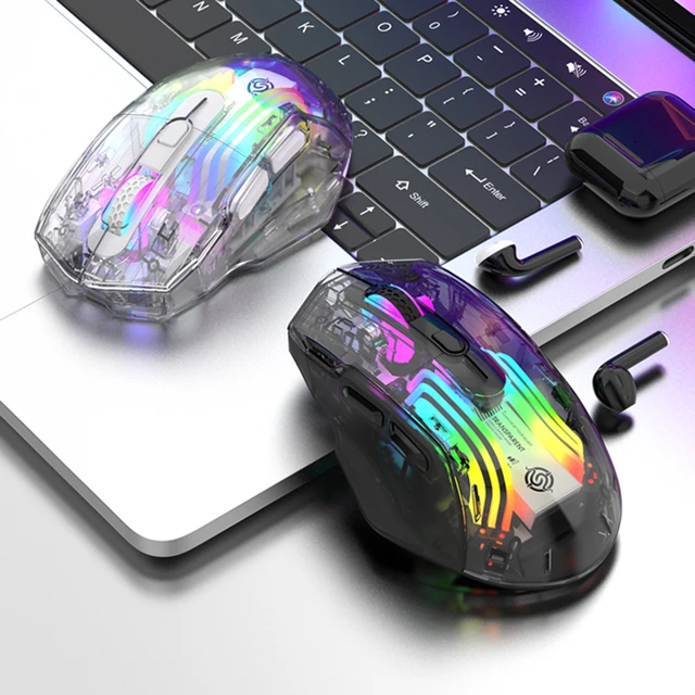 Souris Filaire Sans Fil RVB Éclairage 3 Modes Compétition Électronique  Souris Bluetooth-Compatible 5.0/2.4G/USB-C pour ESports Office - AliExpress