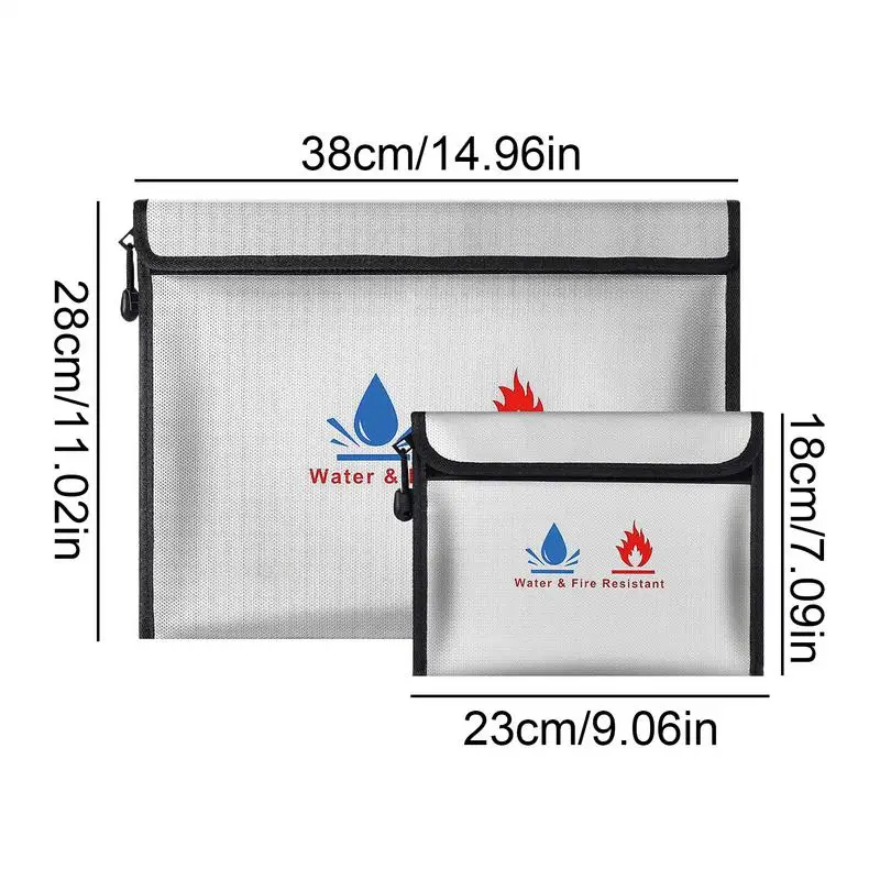 Fireproof Waterproof Document Bag with Zipper Protection