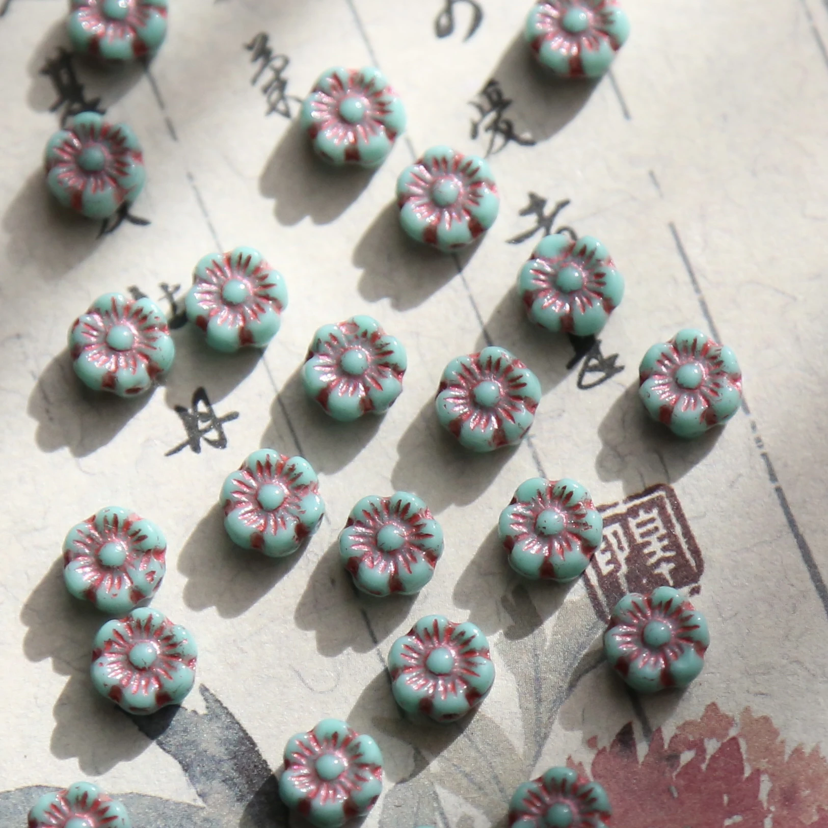 20개 6mm 체코 비드 유리 DIY 비드 팔찌 액세서리