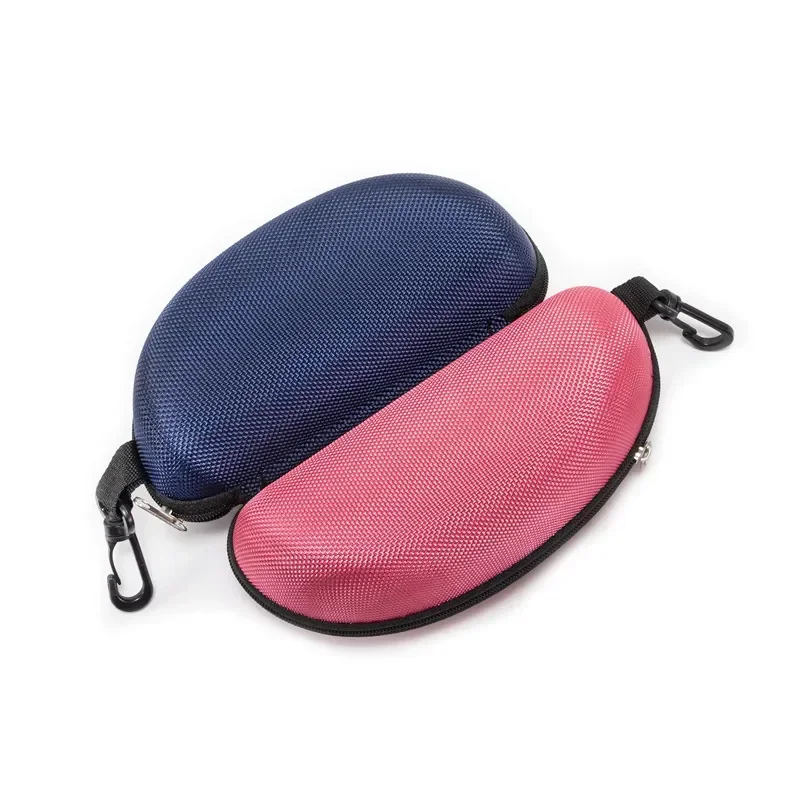 Glasses Case Portable Oxford Cloth Hard EVA Zippered with Carabiner