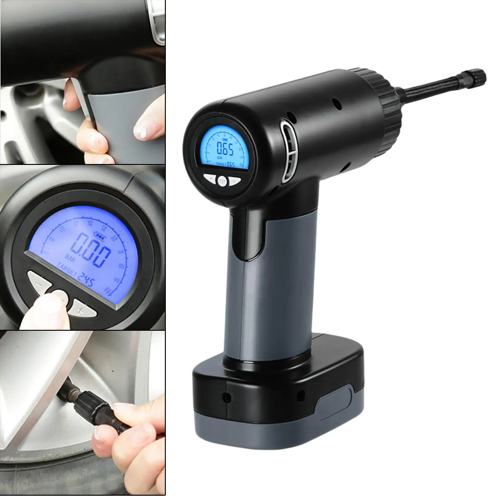 

Electric Air Compressor with Digital ,Rechargeable 150PSI ,2000Mahx3 Wireless