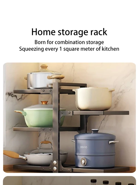 Organiseur Casseroles 5 Niveaux - Acier, Pour Coute Cast Iron, Compatible Armoire Et Comptoir