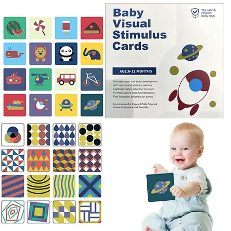 

Baby Visual Stimulation Cards 16Pcs High Contrast Baby Cards For Newborn Flash Cards For Toddlers Sensory Toys For 0-3 Years