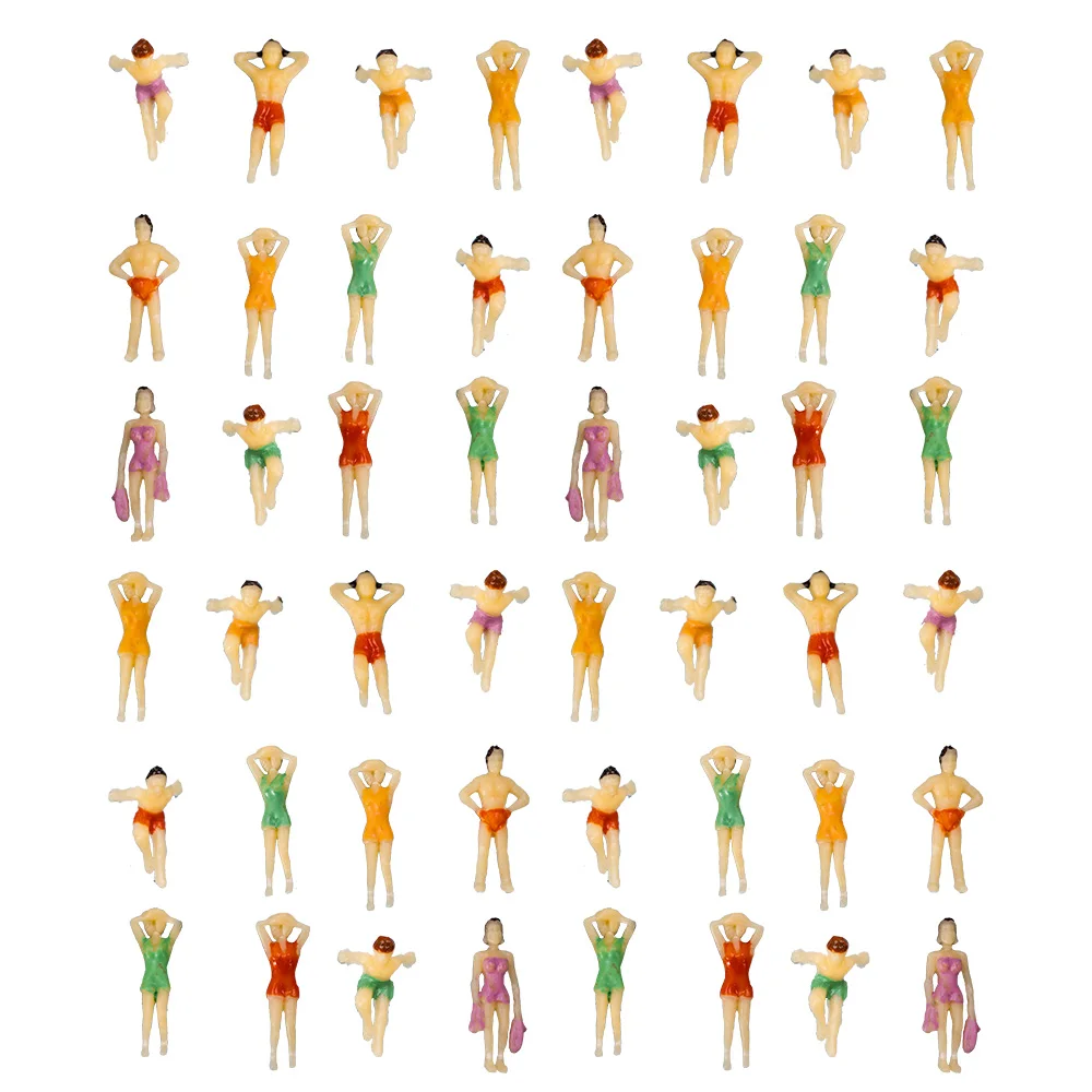 Scale 1:100 Miniature Swim People Model Painted Figures For Making Beach Sand Table Landscape Scene Layout Diorama Kits 30Pcs